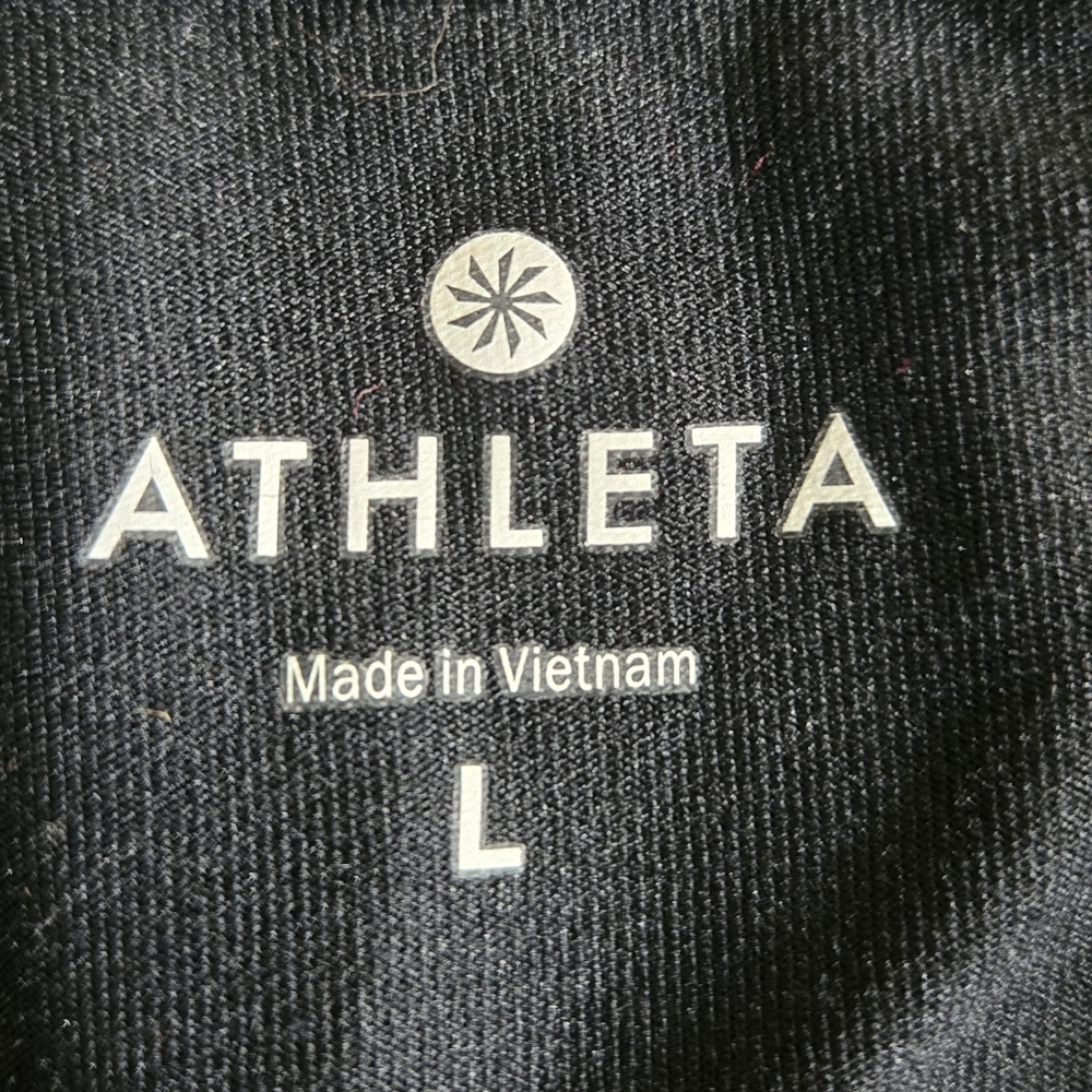 Athleta Running Wild Taped Half Zip Pullover Black Size Large - Picture 6 of 8